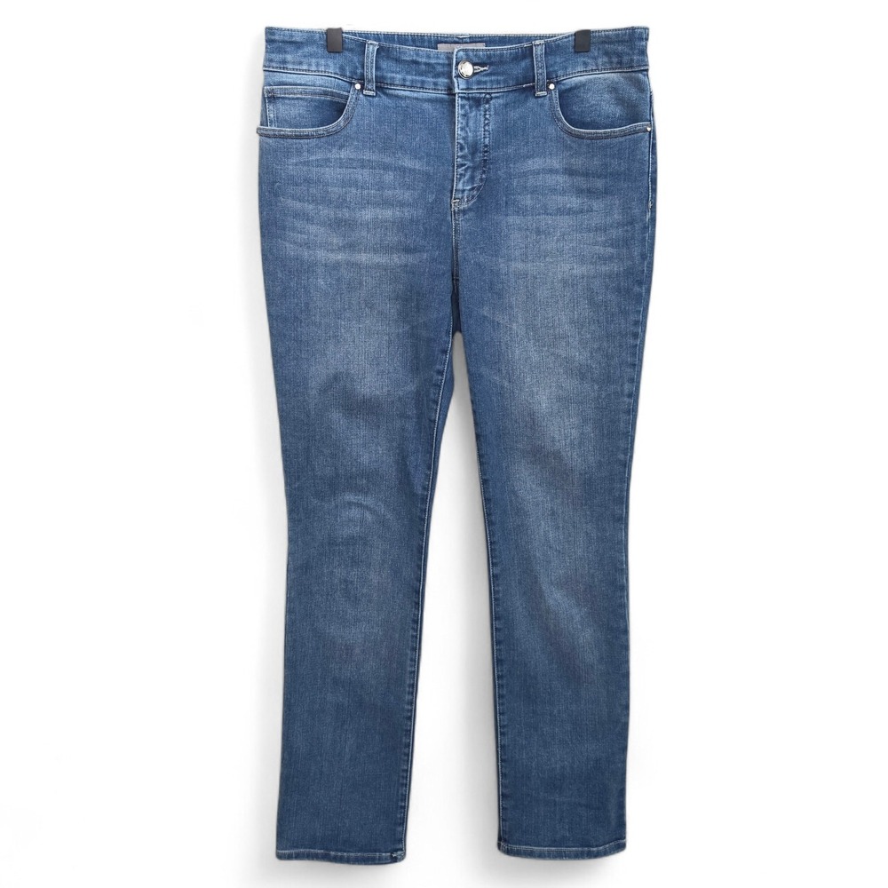 Chicos Jeans Womens 1‎ US 8 So Slimming Girlfriend Slim Ankle Denim Mid Rise